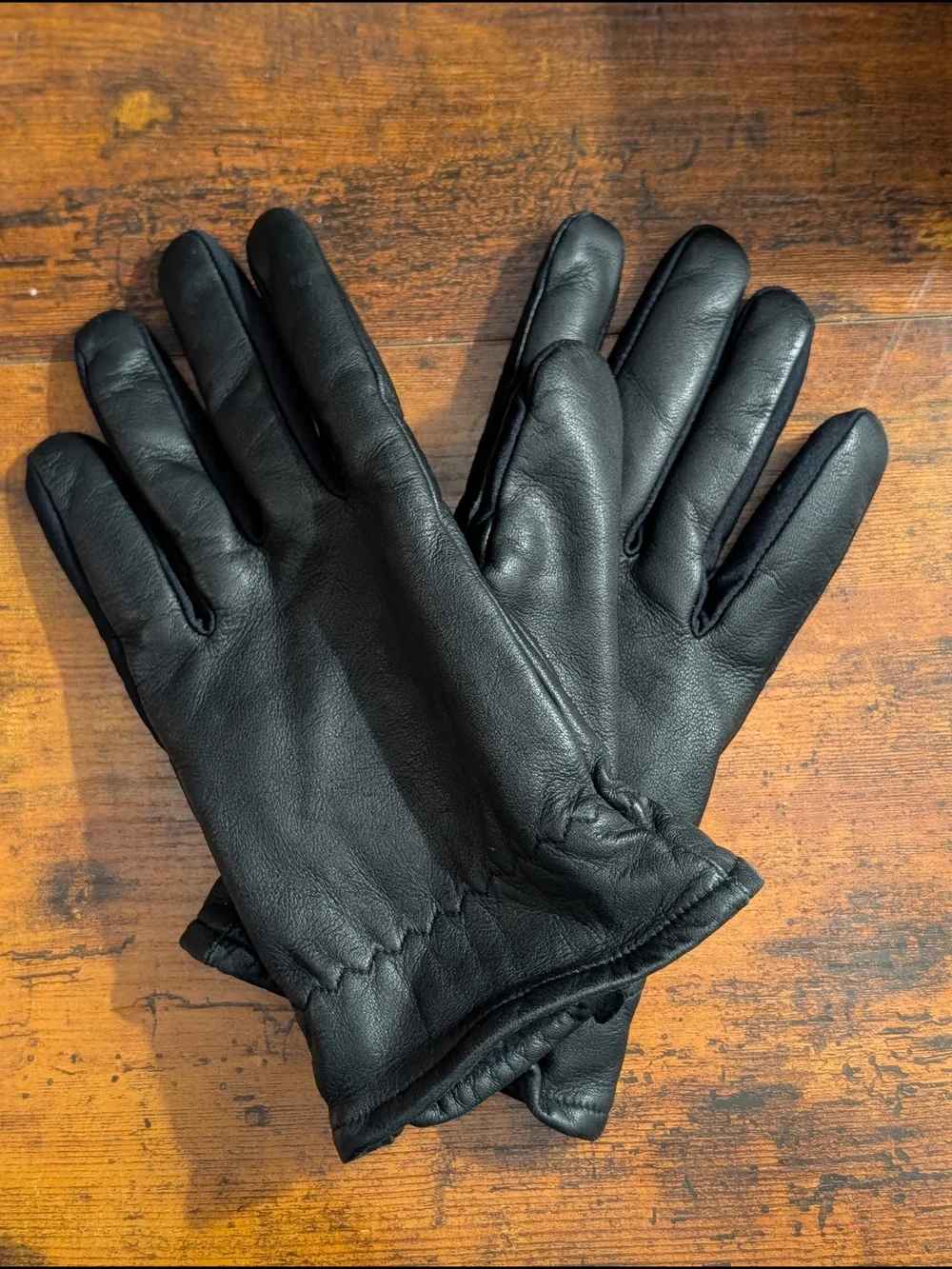 Thinsulate Flex Women’s Black Leather Gloves Insulated Winter Size 7 Chic Warm